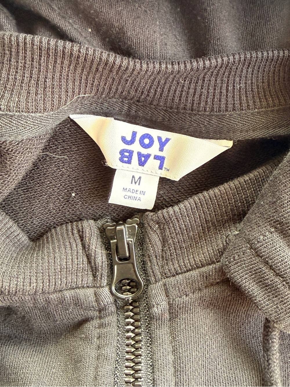 JoyLab Black Cropped Zip Hoodie Jacket - Picture 3 of 4